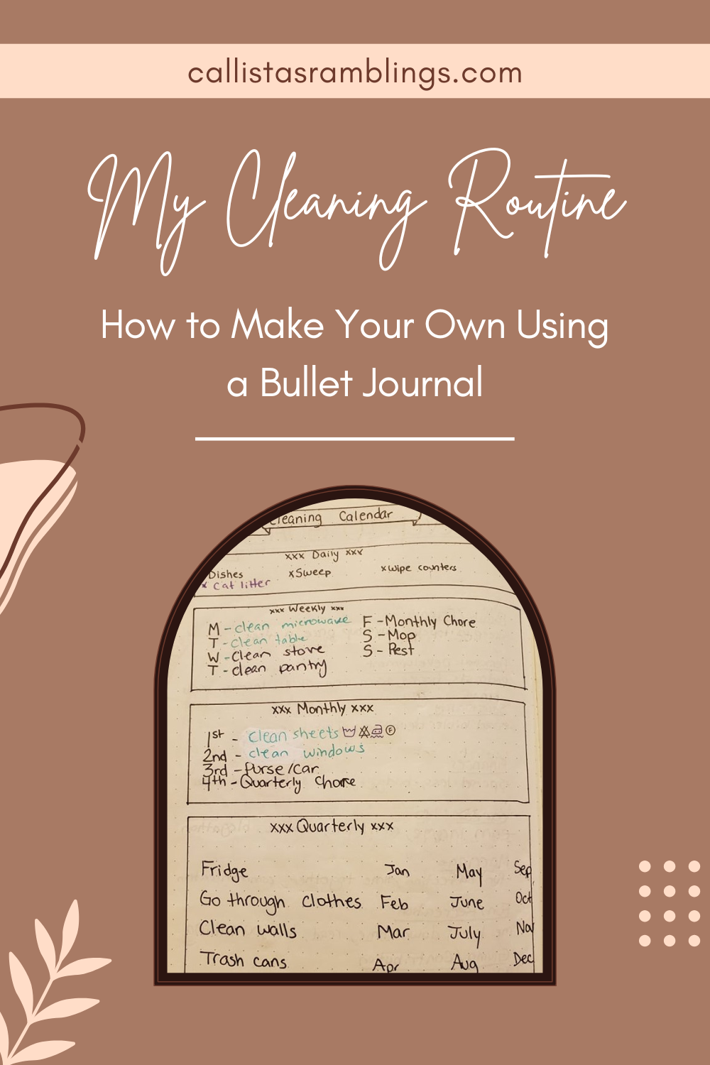 My Cleaning Routine - How to Make Your Own Living a Bullet Journal