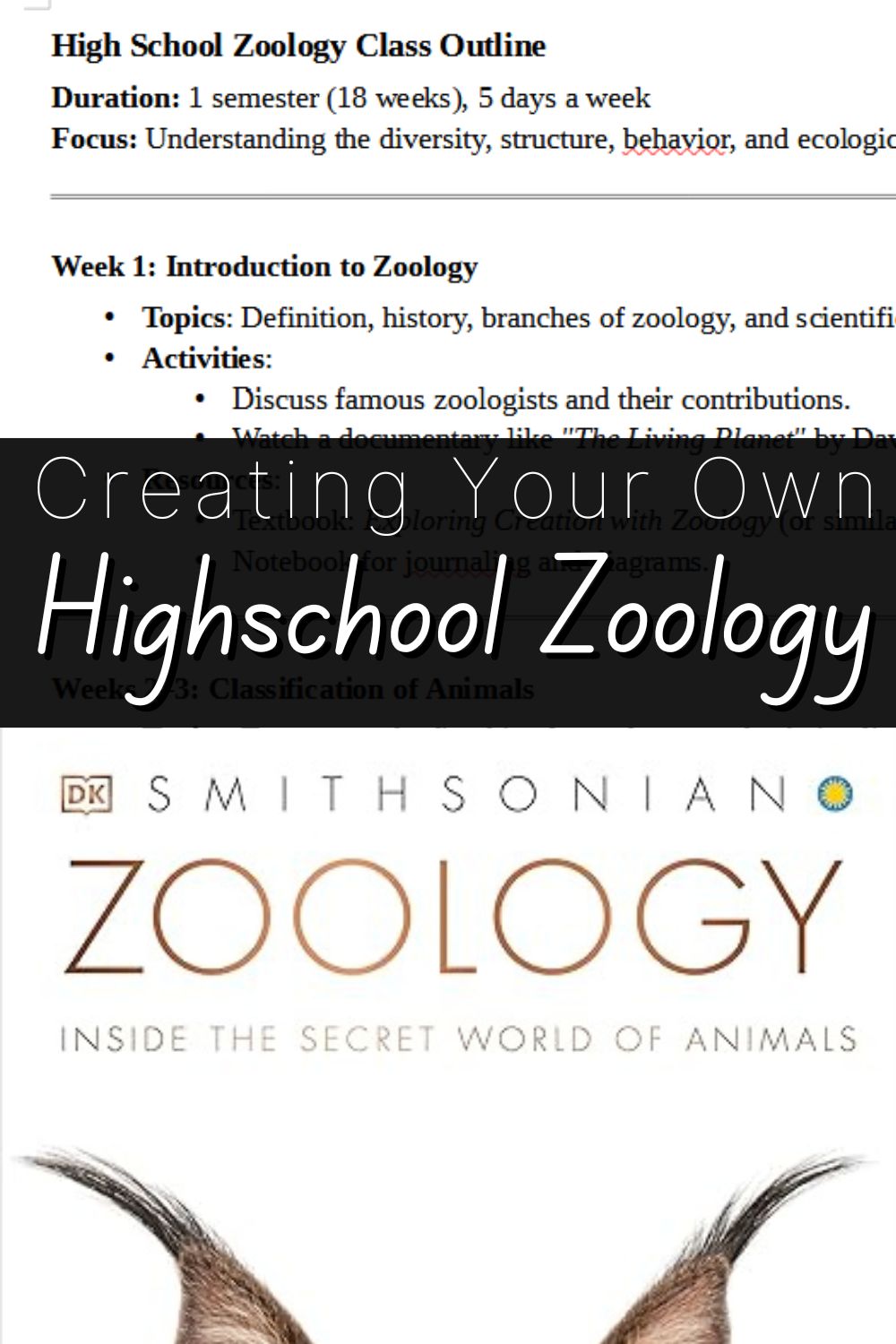 Create Your Own Highschool Zoology Course